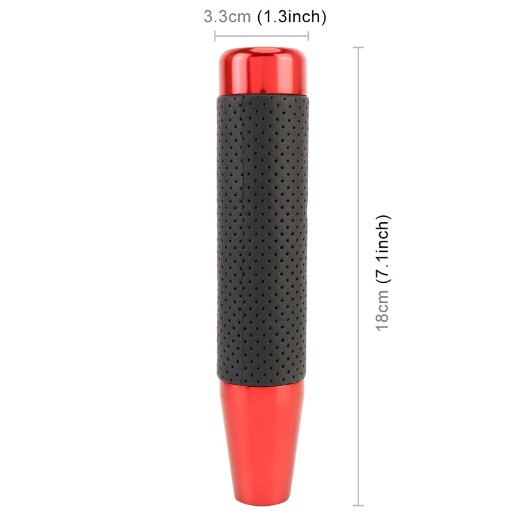 18cm Gear Shift Handle, Universal Fit, Metal with Leather Style