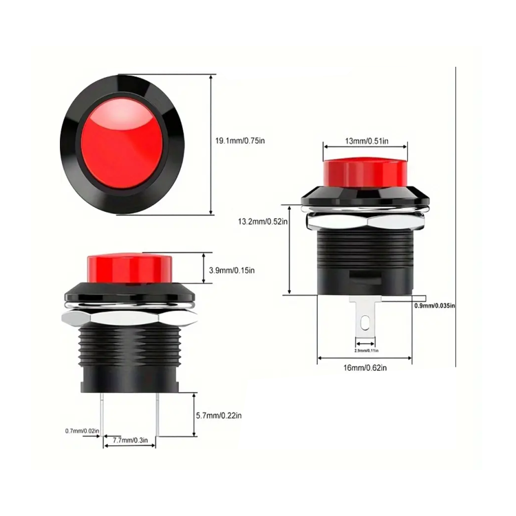 16mm Momentary Push button