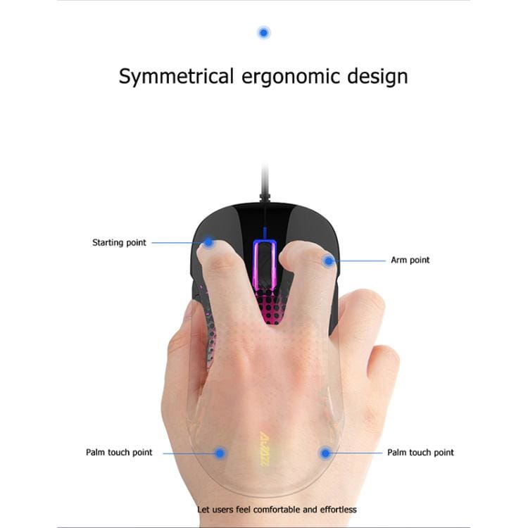 AJazz AJ358 10000DPI USB Gaming Mouse, 4 LED Light modes, 6 Button, Polling Rate Adjustment