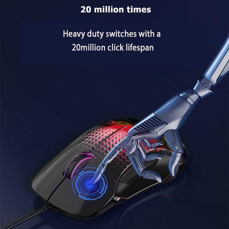 AJazz AJ358 10000DPI USB Gaming Mouse, 4 LED Light modes, 6 Button, Polling Rate Adjustment
