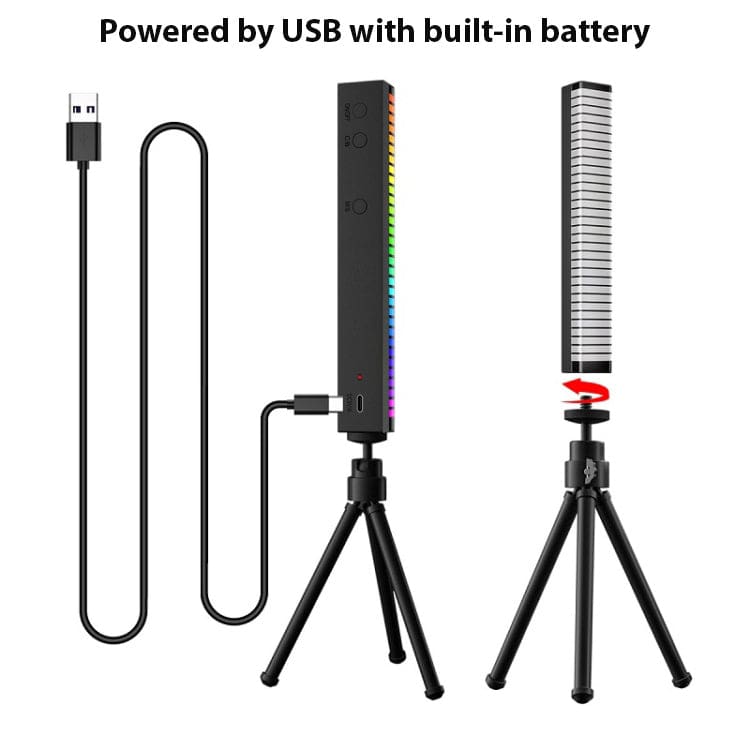 Smart LED Light Bar with Bluetooth App control, Over 200 Patterns, Music or Sound Activated, USB Powered