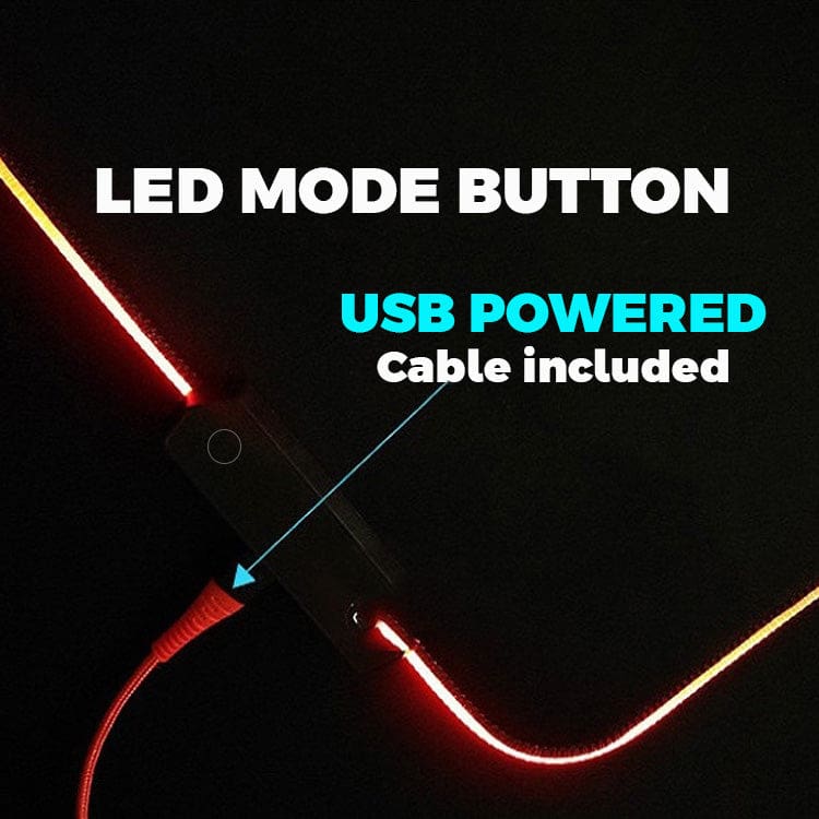 Cobra LED Edge-Lit Large Desktop and Mouse Pad, 12 Lighting Modes