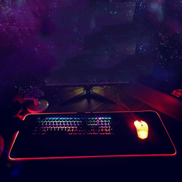 Cobra LED Edge-Lit Large Desktop and Mouse Pad, 12 Lighting Modes