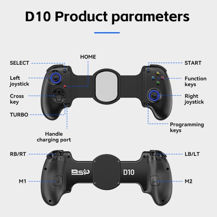 BSP D10 Expandable Wireless Controller for PC, Android Phone, iPhone, Switch, PS3/4