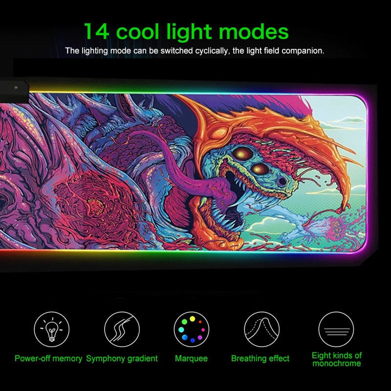 Monster LED Edge-Lit LED 900x300mm Desktop and Mouse Pad