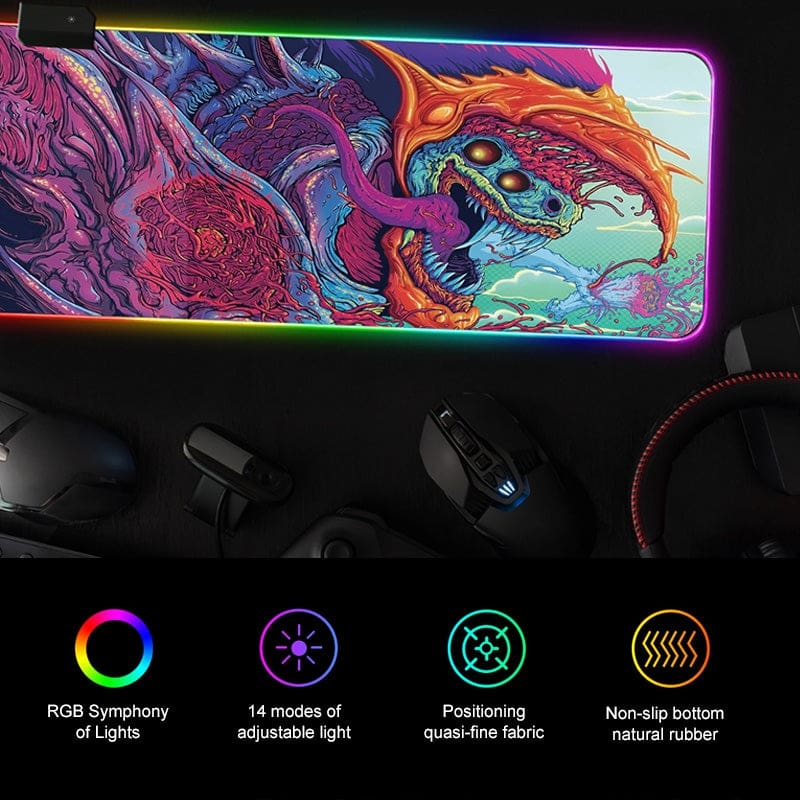 Monster LED Edge-Lit LED 900x300mm Desktop and Mouse Pad