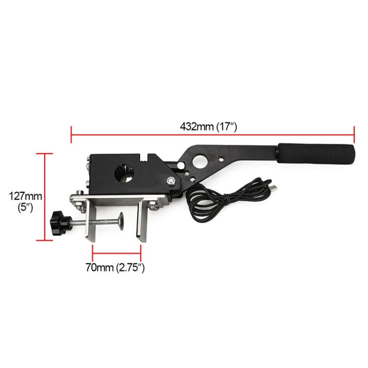 USB Handbrake for PC with Desk Clamp, Aluminium and Steel