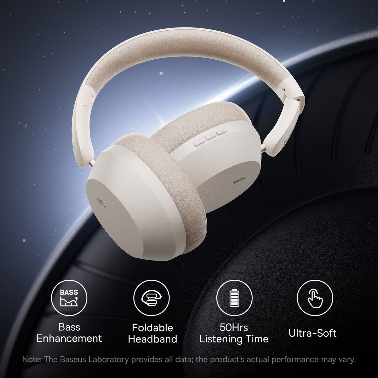 Baseus Bass 35 Max Wireless Headphones, Wired or Wireless, Microphone, App Configuration