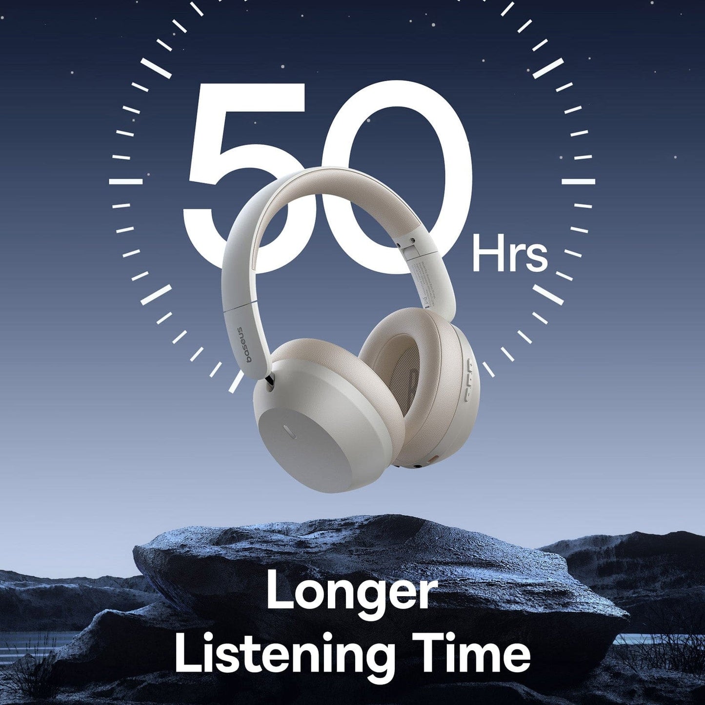 Baseus Bass 35 Max Wireless Headphones, Wired or Wireless, Microphone, App Configuration