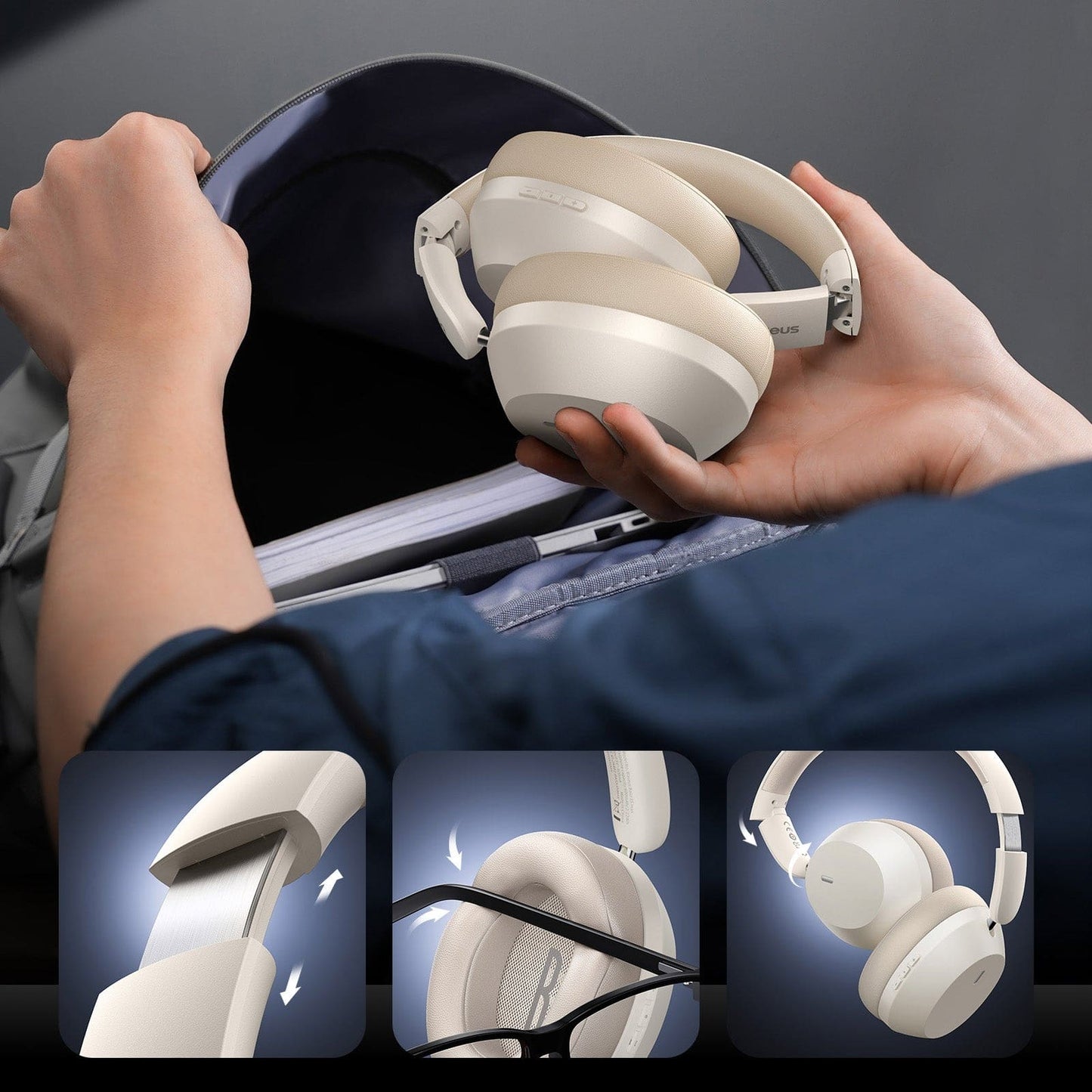 Baseus Bass 35 Max Wireless Headphones, Wired or Wireless, Microphone, App Configuration