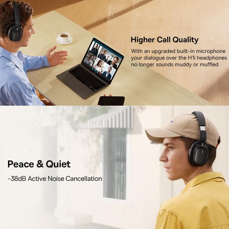 Baseus Bowie H1i Wireless Headphones, Wired or Wireless, ANC, App Configuration