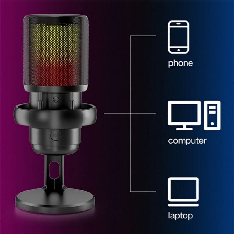 ME6P Desktop Gaming/Streaming Cardioid Microphone, LED Light