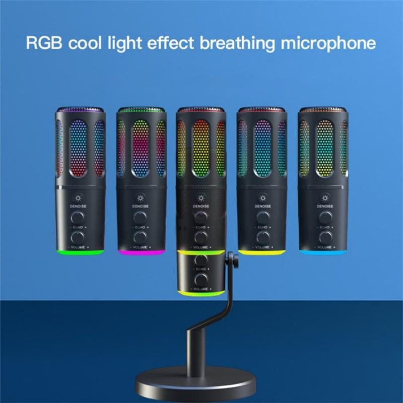 SU8 Desktop Gaming/Streaming Microphone, Noise Reduction, LED Light