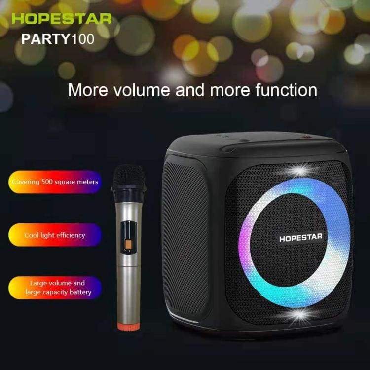 Hopestar Party 100 50W Big Bluetooth Speaker Cube, 10000mAh Battery/Power Bank, TWS, Big LED Light