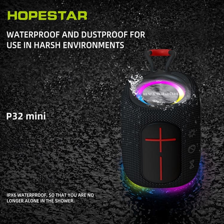 Hopestar P32 Mini 5W Bluetooth Speaker, 1800mAh Battery, TWS, LED Light, Bass Chamber