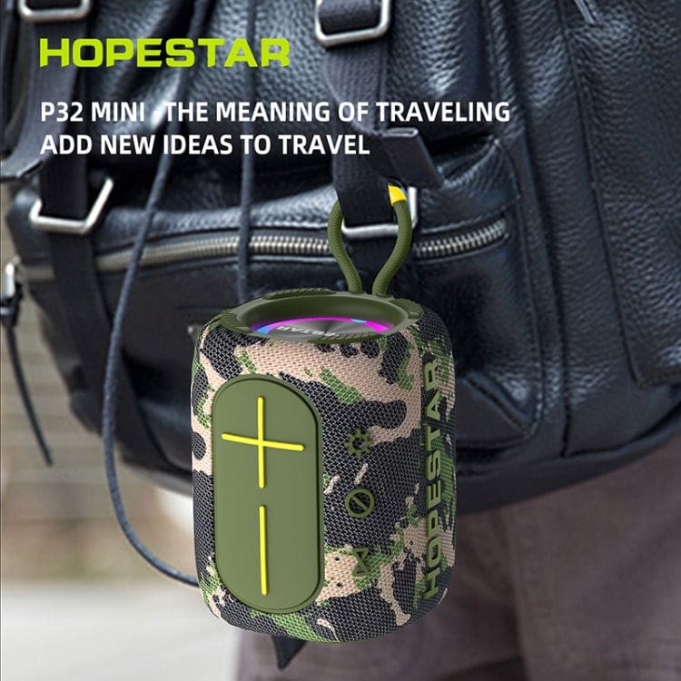 Hopestar P32 Mini 5W Bluetooth Speaker, 1800mAh Battery, TWS, LED Light, Bass Chamber