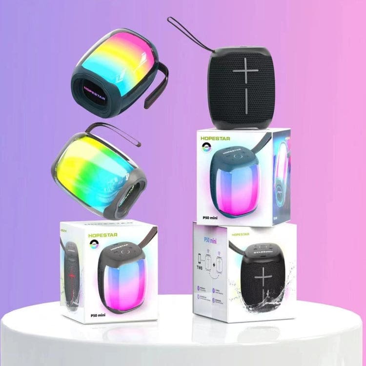 Hopestar Party 50 Mini 10W Bluetooth Speaker, 1800mAh Battery, TWS, LED Lights