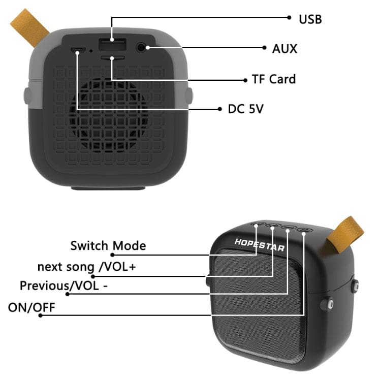Hopestar T5Mini Bluetooth Speaker, 500mAh Battery, Compact Mini Size