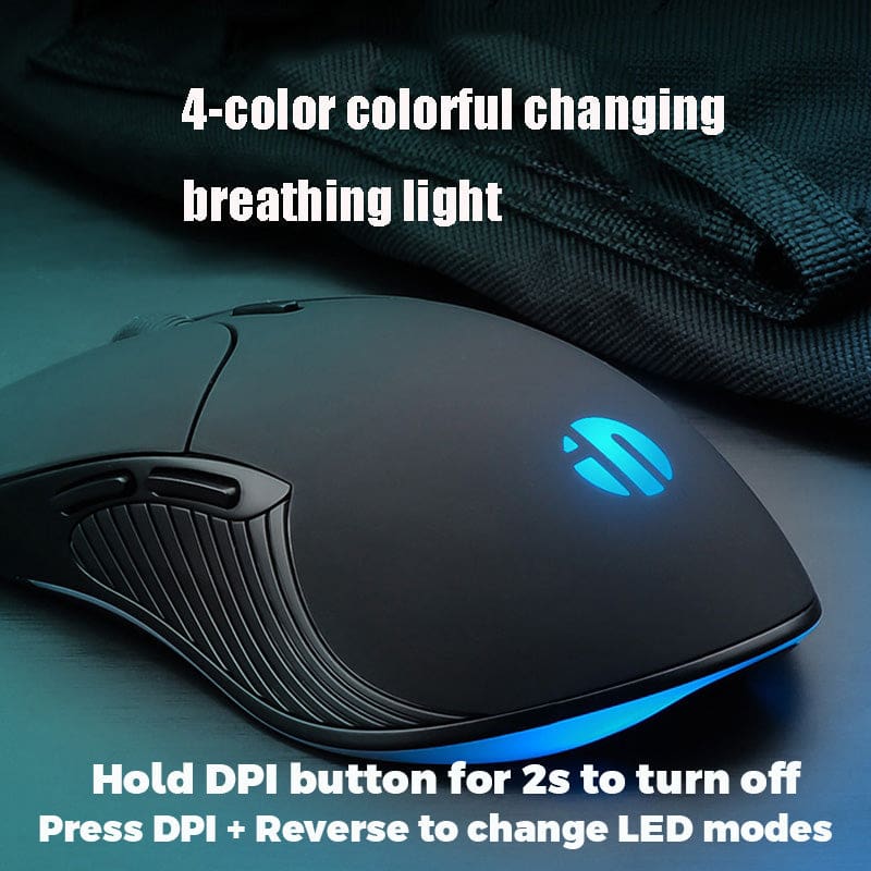 inphic B1 Wired USB 4800 DPI Optical Mouse, 5 Buttons, Scroll Wheel, LED