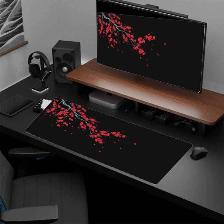 Japanese Pattern 600x300mm Desktop Mouse Pad, Non-Slip, Rubber Backed