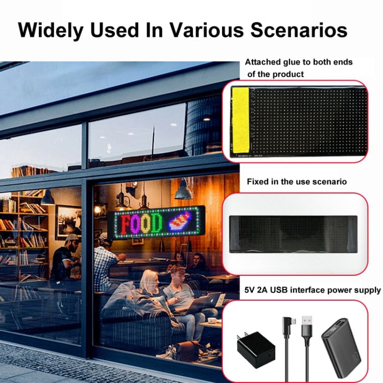 600mm LED Matrix Flexible Sign Panel - Custom Messages and Pics, Phone App Control