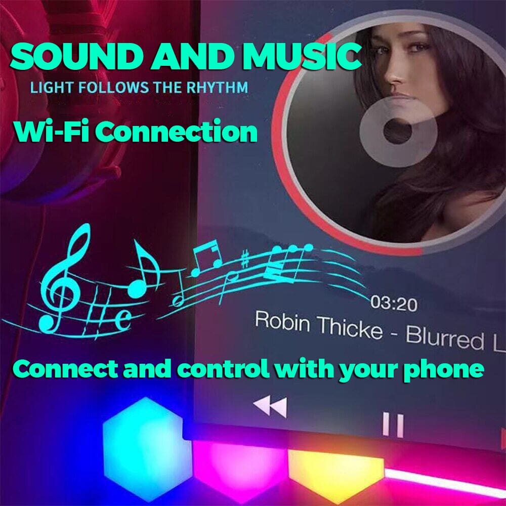 Symphony LED Ambient Light Tiles, Wi-Fi App Control, Multiple Patterns, 12 tile pack