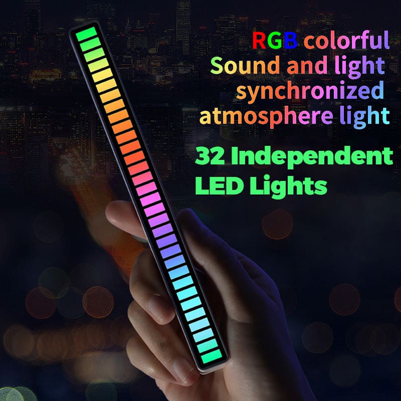 L022 32 LED Sound Activated Mini Ambient Light Bar , Multiple Modes and Colours, USB Powered