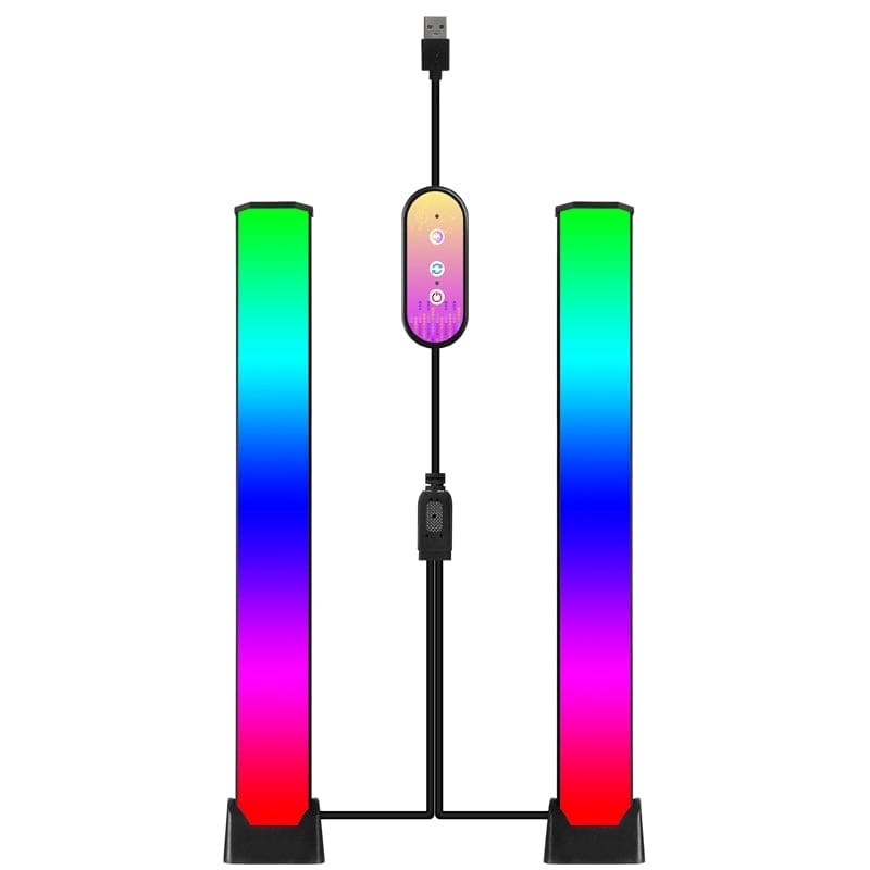 LUZ 60 LED Dual Sound Activated Ambient Light Bars , Multiple Modes and Colours, USB Powered