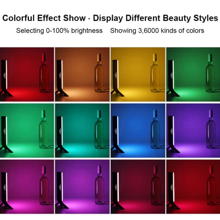 Vloglite W200 RGB Handheld LED Photography Video Fill Light, Magnetic, Tripod, OLED Display