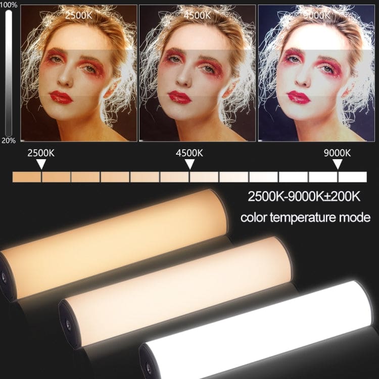 Vloglite W200 RGB Handheld LED Photography Video Fill Light, Magnetic, Tripod, OLED Display