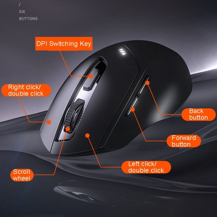 inphic DR01 Dual-Mode Bluetooth/RF Wireless Optical Mouse, Rechargeable, 1600DPI