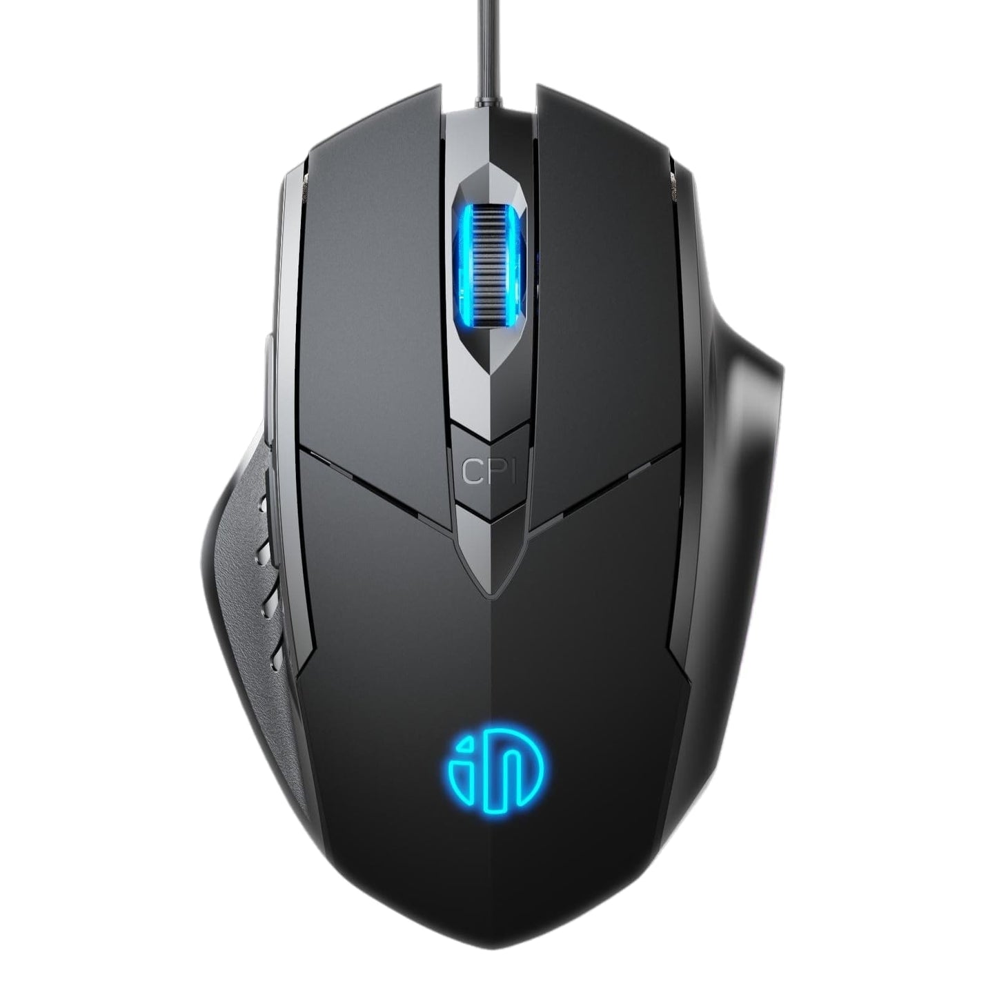 inphic W1 Wired USB 7200 DPI Optical Mouse, 6 Buttons, Scroll Wheel, LED Lighting