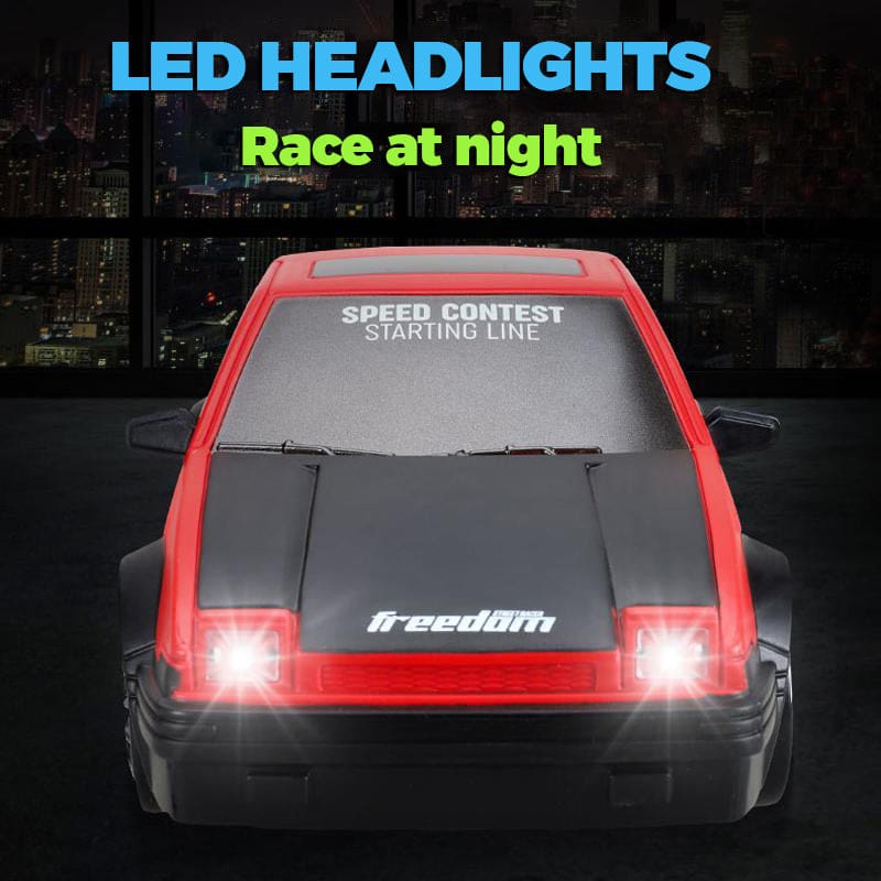 SC24 RC 4WD Drift Car, Dual Motor, 1:24 Scale, LED Lights, Drift and Race Tyres