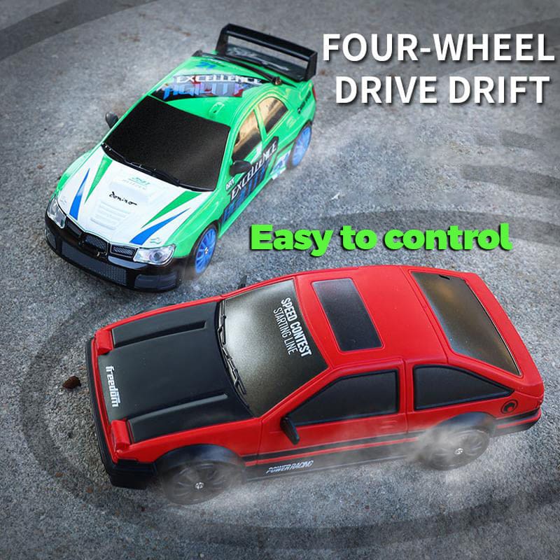 SC24 RC 4WD Drift Car, Dual Motor, 1:24 Scale, LED Lights, Drift and Race Tyres