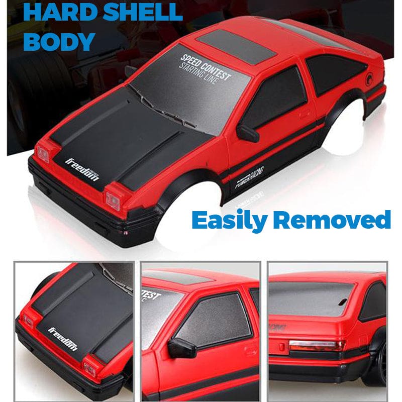 SC24 RC 4WD Drift Car, Dual Motor, 1:24 Scale, LED Lights, Drift and Race Tyres