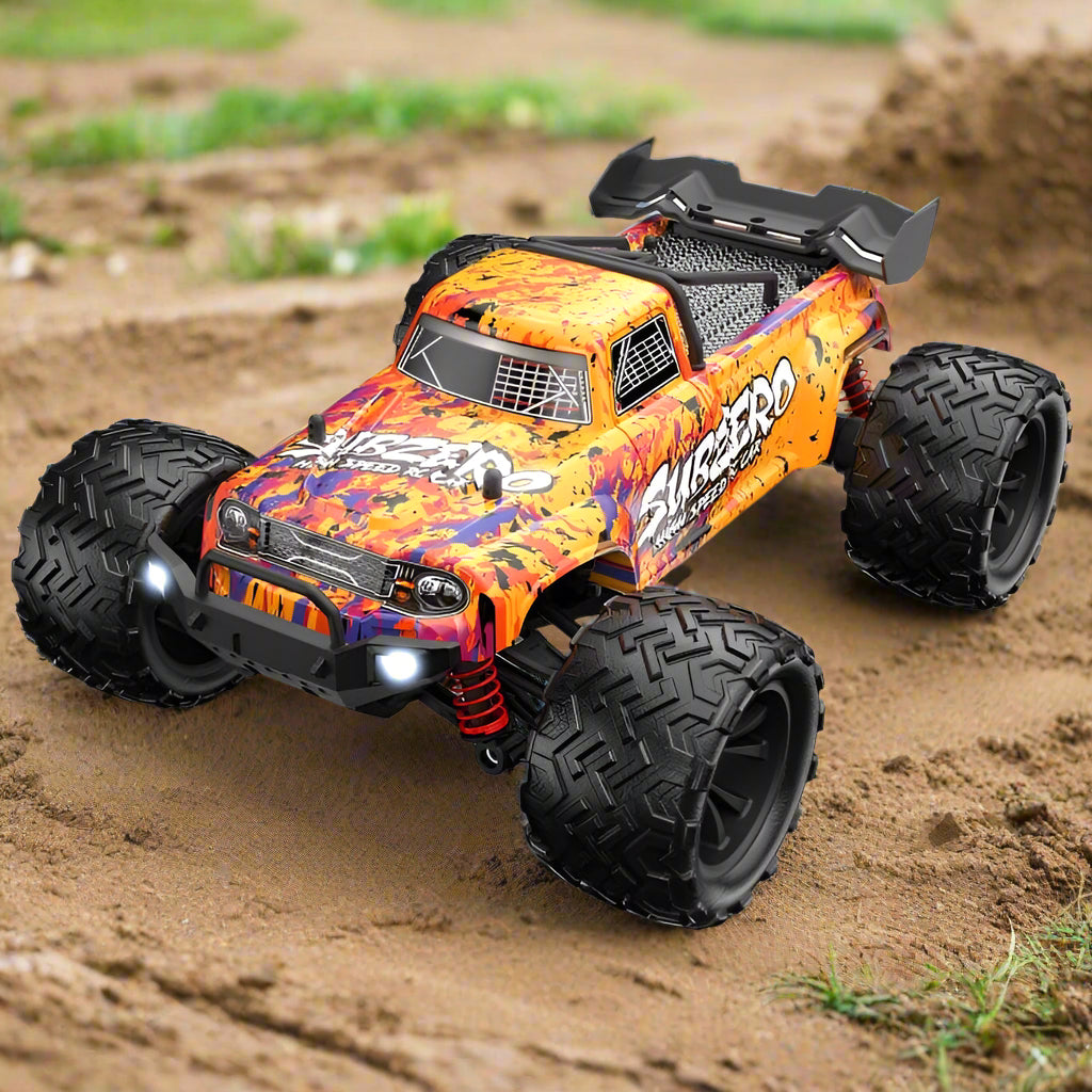 Enoze Dual Motor Bigfoot RC Truck, LEDs, Max 40km/h, Proportional Control, RTR