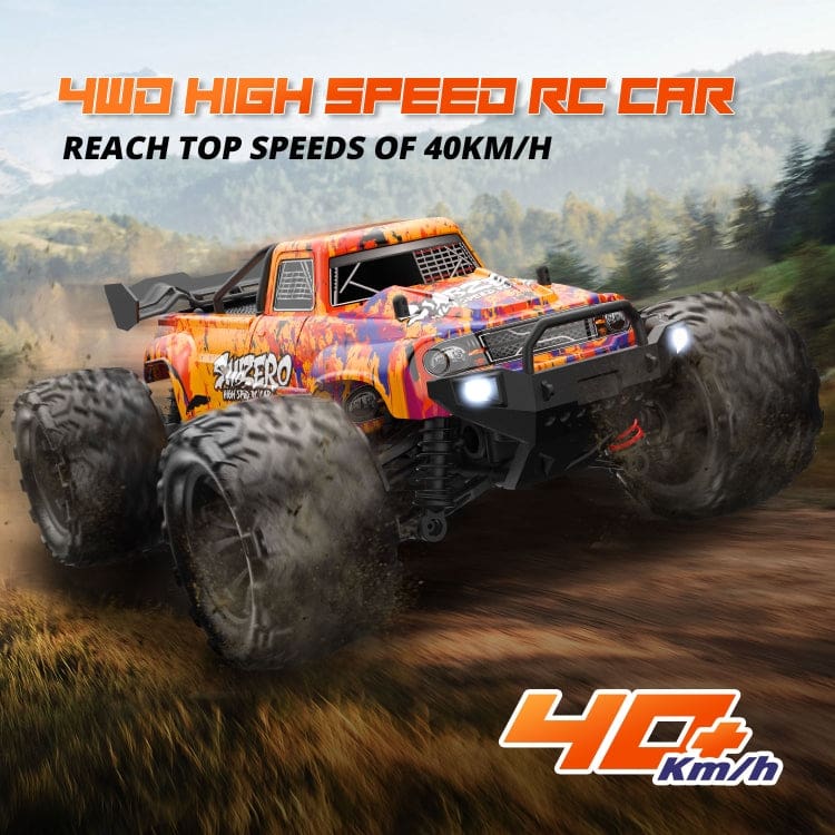 Enoze Dual Motor Bigfoot RC Truck, LEDs, Max 40km/h, Proportional Control, RTR