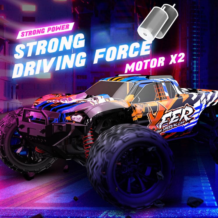 Enoze Dual Motor Bigfoot RC Truck, LEDs, Max 40km/h, Proportional Control, RTR