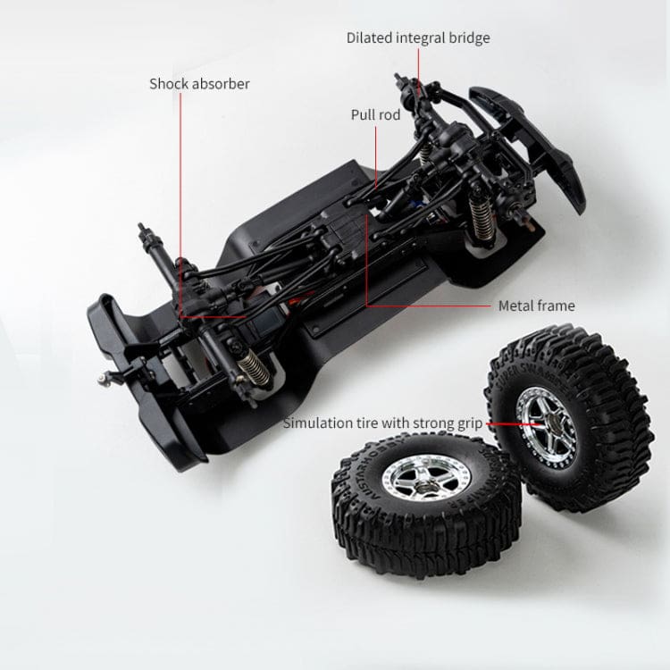 JJRC RC C8801 4WD Rock Crawler, Throttle Limits, LED Lights, Metal Gear Servo