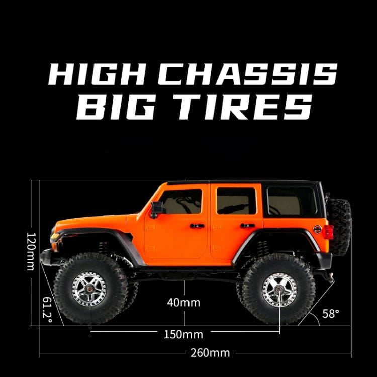 JJRC RC C8801 4WD Rock Crawler, Throttle Limits, LED Lights, Metal Gear Servo