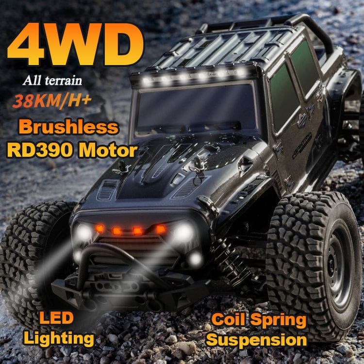 JJRC RC Q132C 4WD Off Roader, Up to 38km/h, 390 Brushless Motor, Metal parts, LED Lights