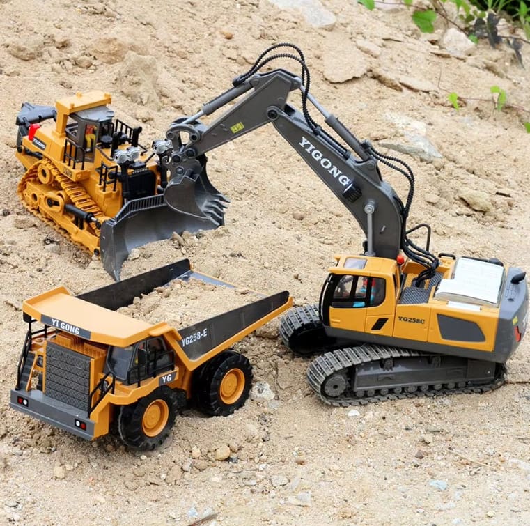 NC-258B RC Bulldozer, Metal Blade, Engine Sounds, Headlights, Rubber Tracks