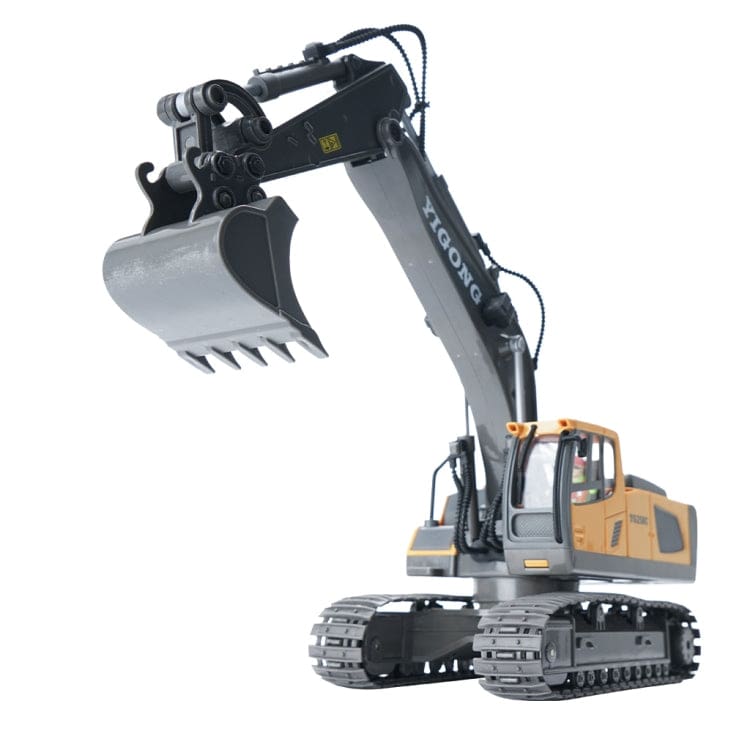 NC-258C RC Excavator, Metal Bucket, Engine Sounds, All-Terrain Caterpillar tracks, Independent Steering, Boom lights