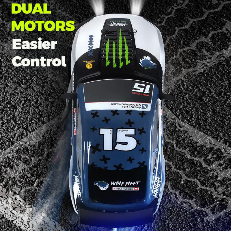 SC16 RC 4WD Drift Car, Dual Motor, 1:16 Scale, LED Lights, Simulated Exhaust Smoke
