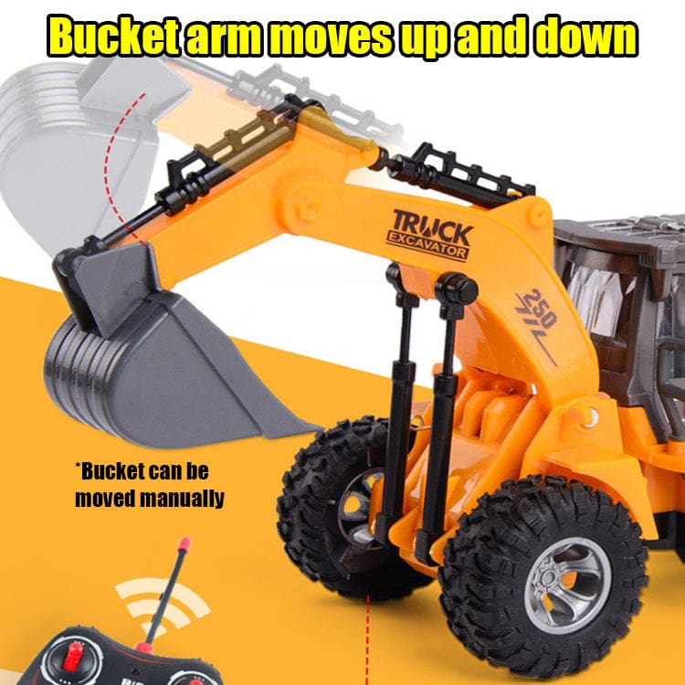 Radio Controlled Wheel Loaders, Cab light, Hinged design, Bucket moves up and down.