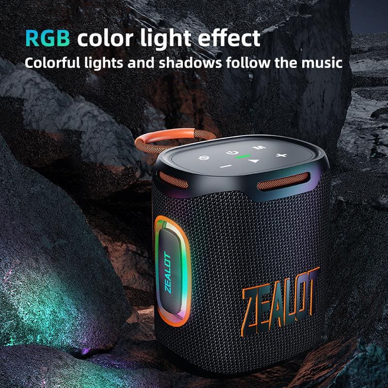 Zealot S122 25W Bluetooth Speaker, LED Lights, 6000mAh Rechargeable Battery