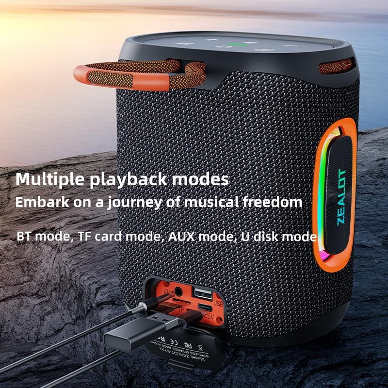 Zealot S122 25W Bluetooth Speaker, LED Lights, 6000mAh Rechargeable Battery