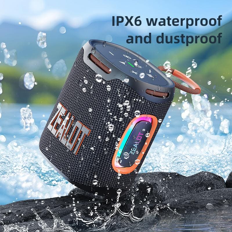 Zealot S122 25W Bluetooth Speaker, LED Lights, 6000mAh Rechargeable Battery