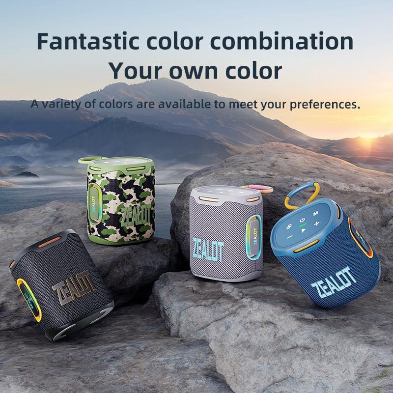 Zealot S122 25W Bluetooth Speaker, LED Lights, 6000mAh Rechargeable Battery