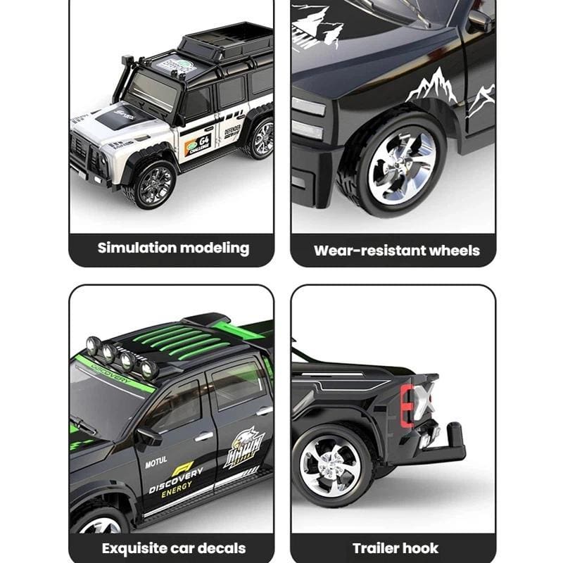 1:64 Mini Alloy RC Car with Lights | Metal Alloy | Trailer